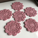 Urocze podkładki z bawełny - komplet 6 sztuk Róż pudrowy
