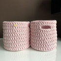 Kosz ze sznurka bawełnianego jasny różowy 300 20x20 cm