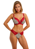 Biustonosz Freya CHERISH ME AA404002REO Uw Plunge Bra Red Leopard