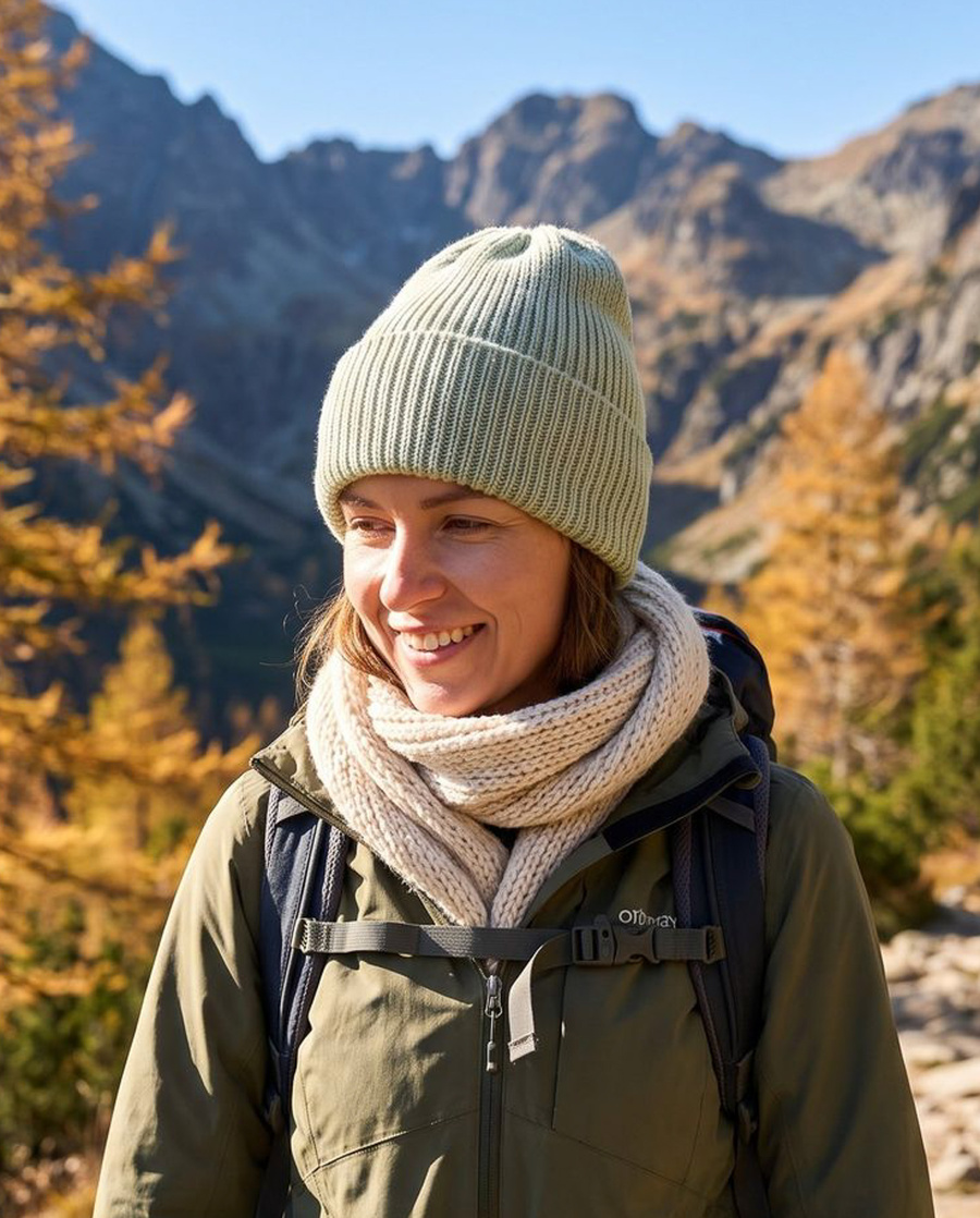 Beanie czapka z wełny merino VARELLA 100% Baby Merino 58 lody pistacjowe