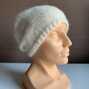 Ręcznie robiona czapka CHMURKA Alpaka 01 Ecru