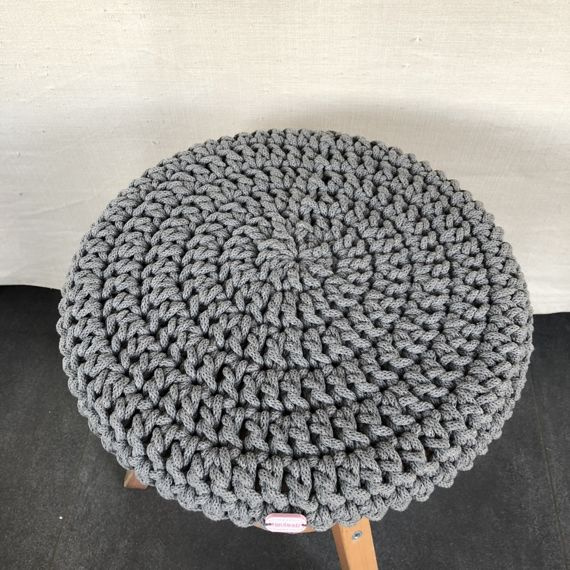 Pokrowiec na taboret okrągły 36 cm średni szary