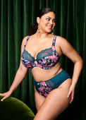 Biustonosz Elomi LUCIE EL4490TOL Uw Plunge Bra - Stretch Teal Floral