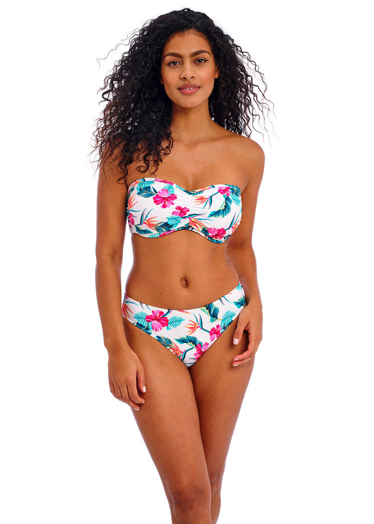 KOMPLET - Strój dwuczęściowy Freya PALM PARADISE White - wybierz fason i rozmiar (32FF, 32G, 36DD, 36G, 38GG)