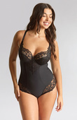 Body Panache Tango Essence 10965A Plunge Bodysuit Obsidian