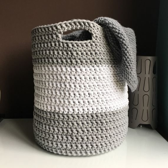 Kosz ze sznurka bawełnianego XL 35x30 cm