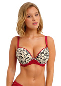 Biustonosz Freya CHERISH ME AA404031REO Uw Moulded Plunge T-shirt Bra Red Leopard