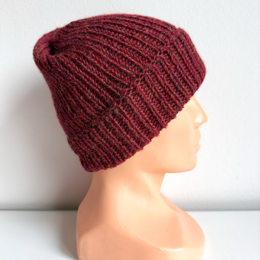 KIARA Mütze aus 100% Alpaka 5565 Bordo-Braun