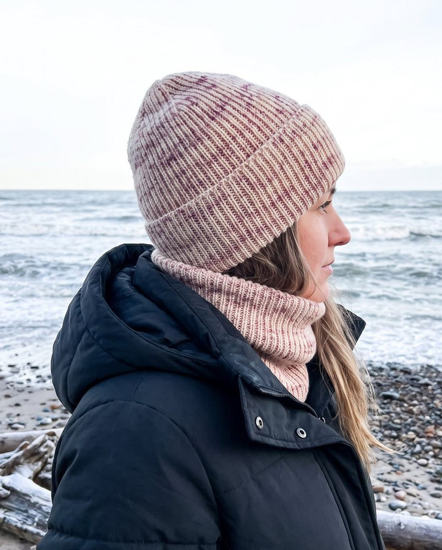 Beanie czapka z wełny merino VARELLA 100% Baby Merino Print 104 Senny Pył