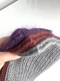 Handmade women's hat AUREA 100% baby merino plus mohair and silk 51/36 Burgundy