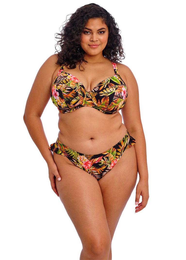 Biustonosz kąpielowy Elomi Swim TIGER VALLEY ES802302BLK Uw Plunge Bikini Top Black