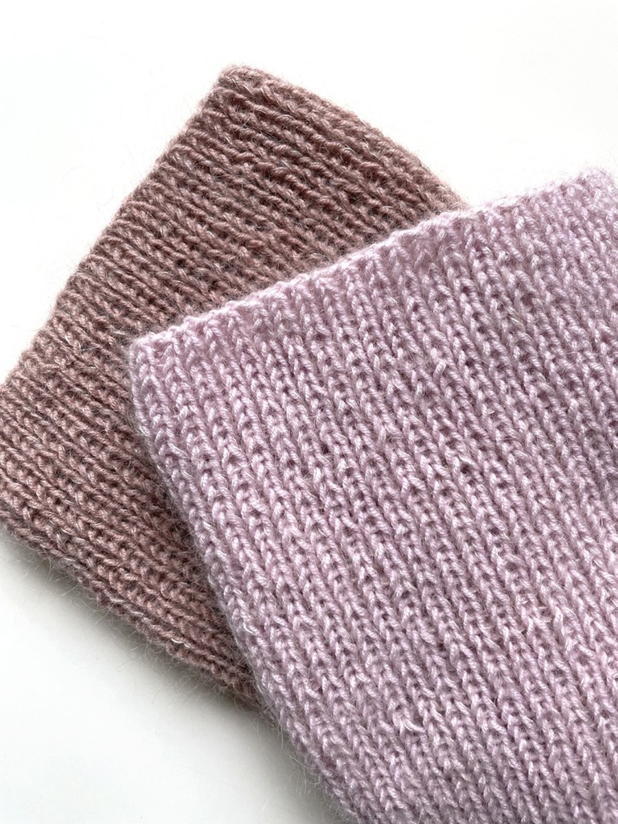 Handmade women's hat AUREA 100% Baby Merino plus mohair and silk 54/40 Powder Pink