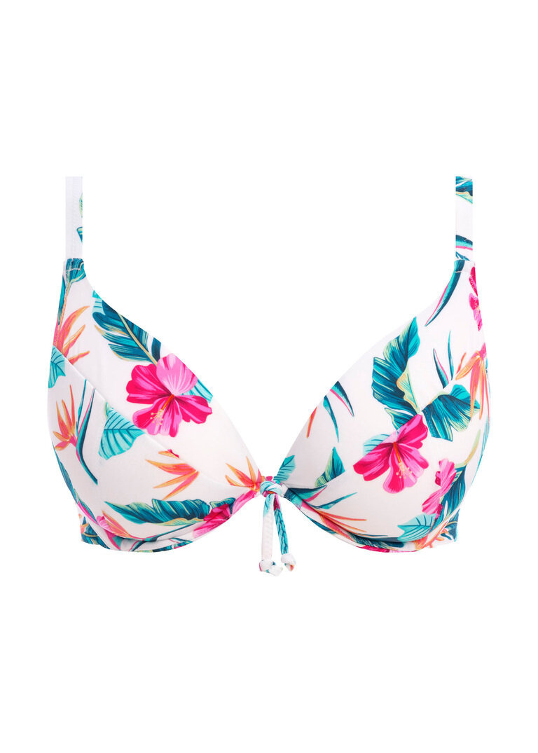 KOMPLET - Strój dwuczęściowy Freya PALM PARADISE White - wybierz fason i rozmiar (32FF, 32G, 36DD, 36G, 38GG)