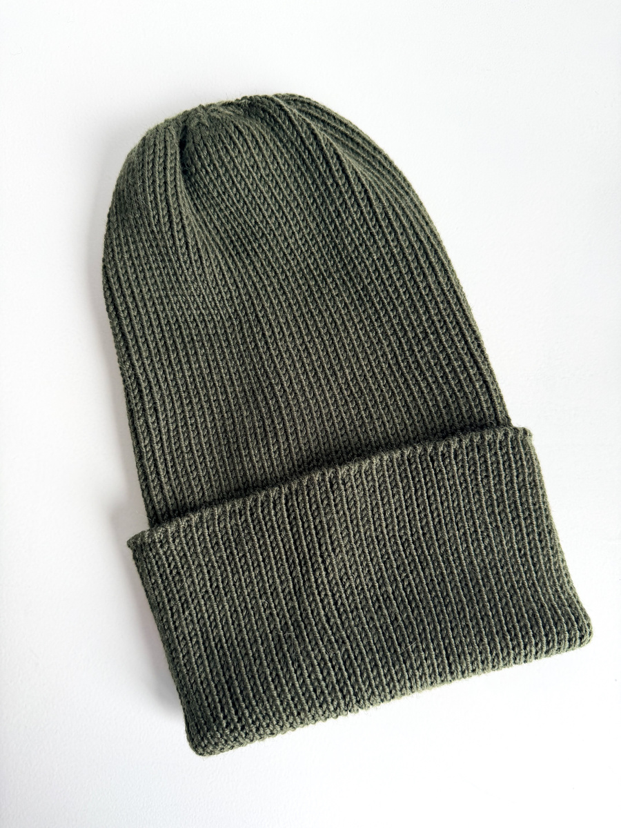 Beanie czapka z wełny merino VARELLA 100% Baby Merino 65 ciemny leśny