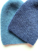 Handmade women's hat AUREA 100% baby merino plus mohair and silk 13/28 Navy Blue