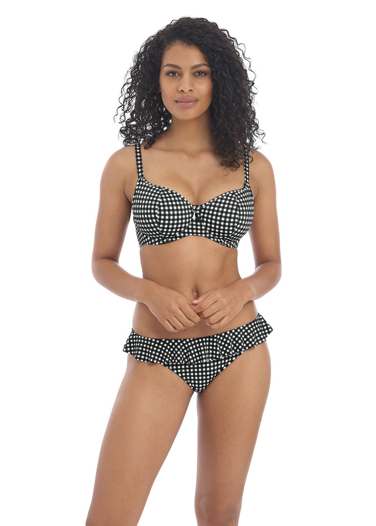 KOMPLET - Strój kąpielowy dwuczęściowy Freya Swim CHECK IN Monochrome - wybierz fason i rozmiar (28G, 28GG, 30D, 32F, 32FF, 32H, 32J, 34E, 34F, 34J, 36G)