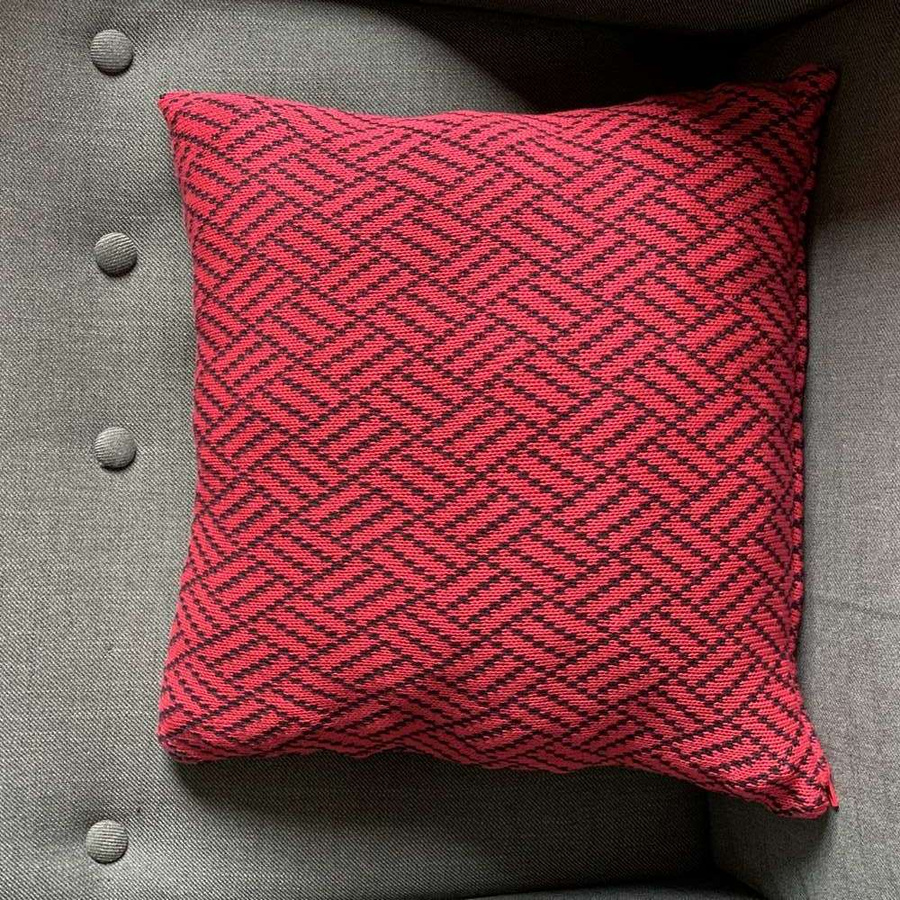 Poszewka na poduszkę 40x40 cm Bawełna Żakard Czerwień i Granat