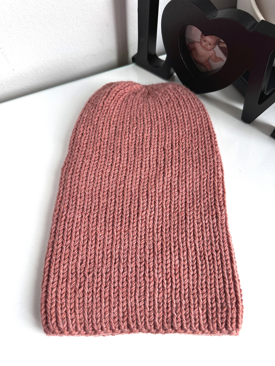 NANA Handgemachte Mütze aus Merinowolle 48 Blush Wintermütze