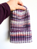 NELLI Handmade Merino Wool Beanie 15 Fioletowy Deszcz