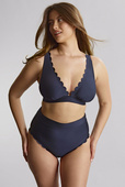 Biustonosz kąpielowy Panache Swim SIGNATURE SCALLOP SW1764C KARA Non Wired Plunge Bikini Top Signature Ink Blue