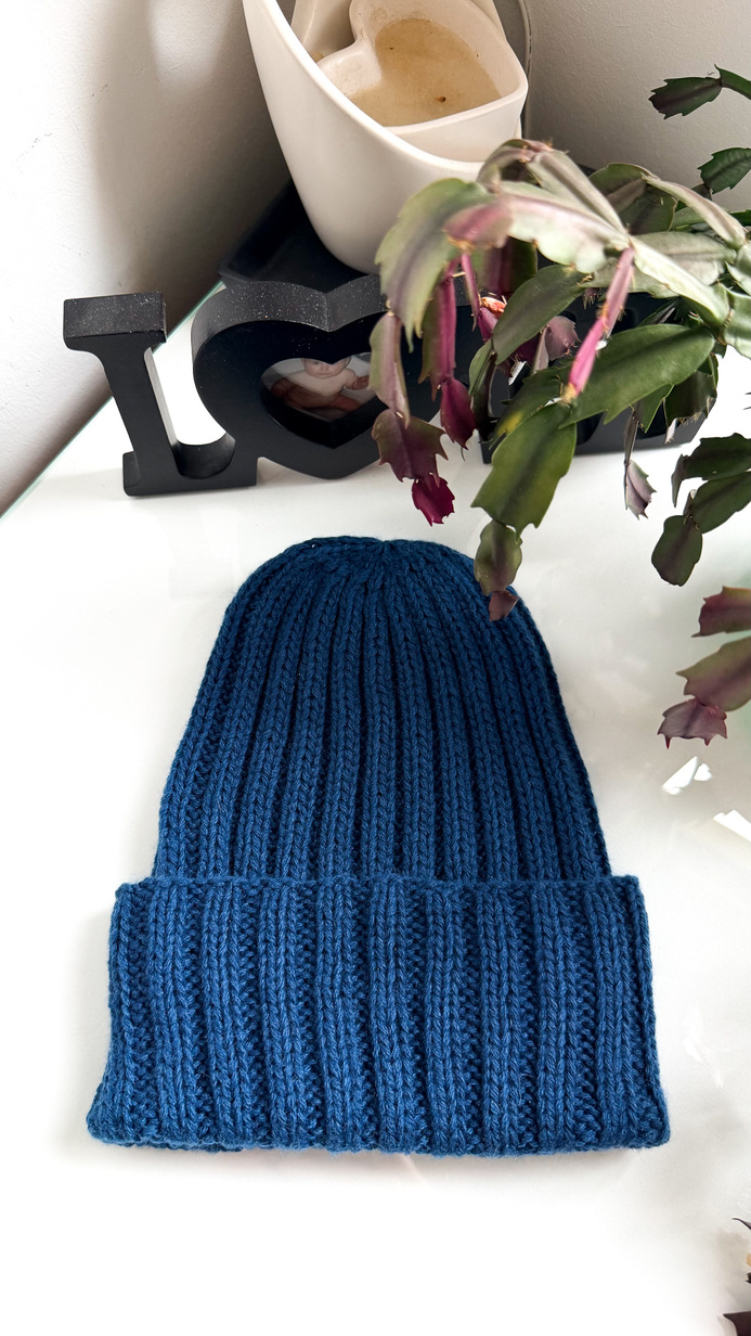 MARLA Turn-Up Cashmere Beanie 100% 526 Romeo