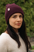 Czapka wywijana HELEN 100% Alpaka 9046 dzikie jagody