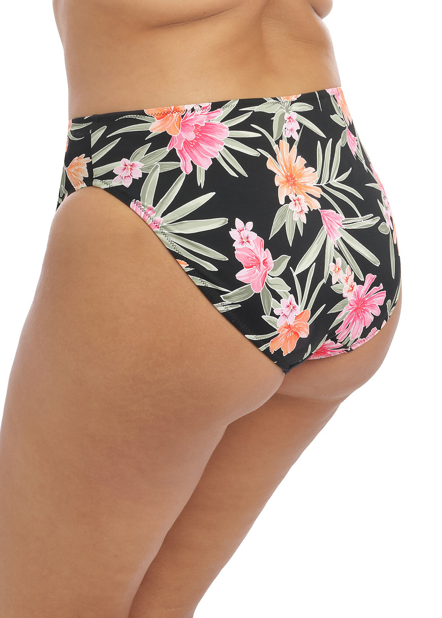 Figi kąpielowe Elomi Swim DARK TROPICS ES800172BLK Mid Rise Bikini Brief Black