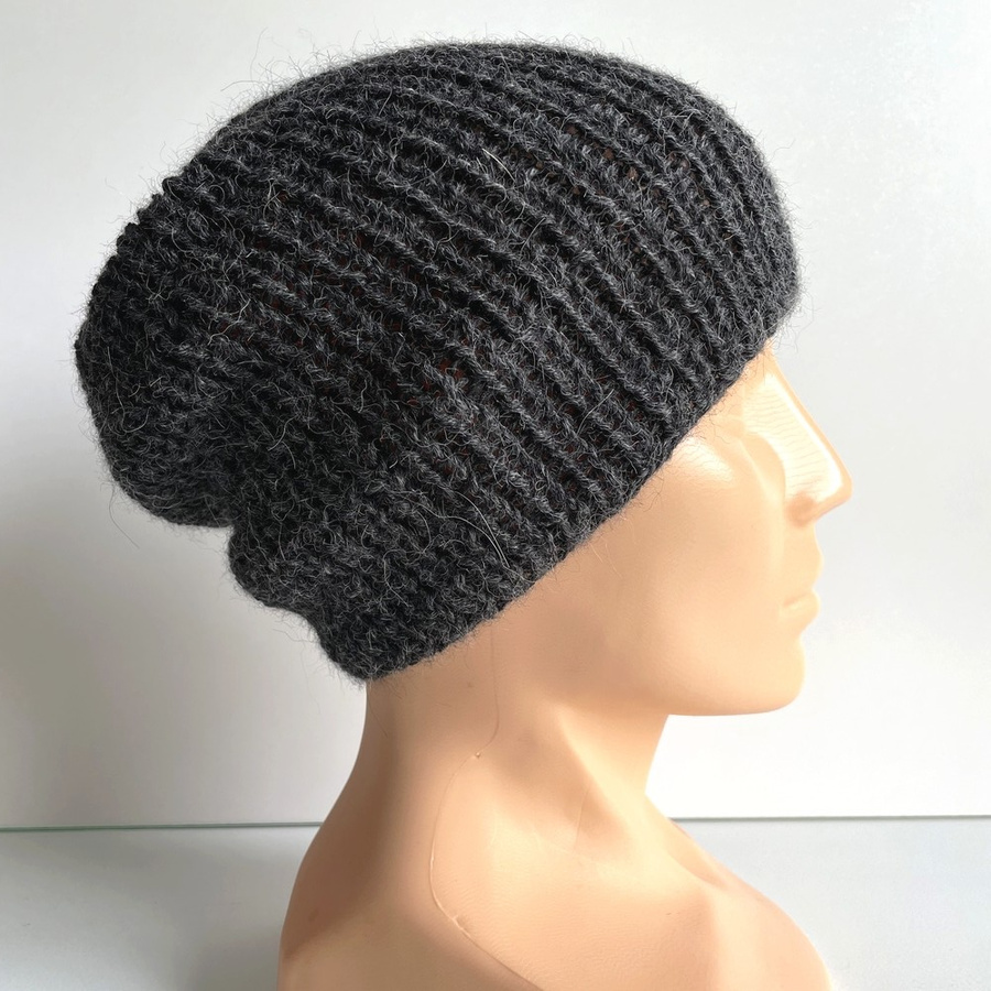 KIARA Beanie 100% Alpaca 0506 Dark Grey