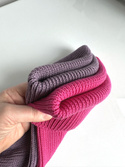 Czapka wywijana Ściągacz 100% Baby Merino Ciemny Fiolet