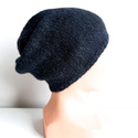 Ciepła czapka ręcznie robiona CHMURKA Alpaka 63 ciemnogranatowy