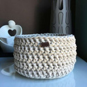 Ręcznie robiony Koszyk ze sznurka bawełnianego 20x12 cm