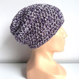 Beanie-Mütze aus 100 % Baby-Merinowolle, Multicolor 8 (Unikat)