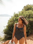 Strój kąpielowy jednoczęściowy Panache ANYA RIVA SPOT SW1450 Balconnet Swimsuit Navy/Vanilla