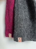 Handmade women’s hat AUREA 100% Baby Merino plus mohair and silk 20/22 Dark Grey