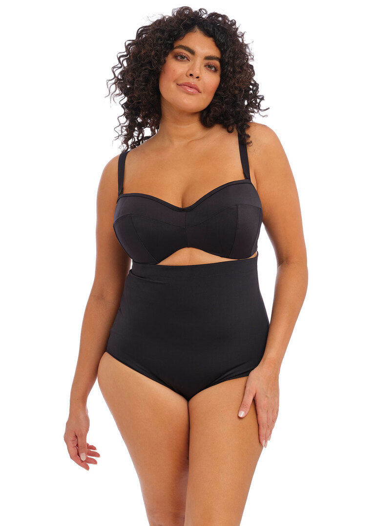 (z wadą - naprawioną) Figi kąpielowe Elomi Swim ESSENTIALS ES7604BLK High Waist Brief Black