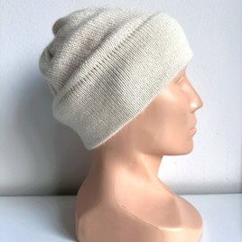 Czapka gładka podwójna SASHA 100% Alpaka 100 Ecru