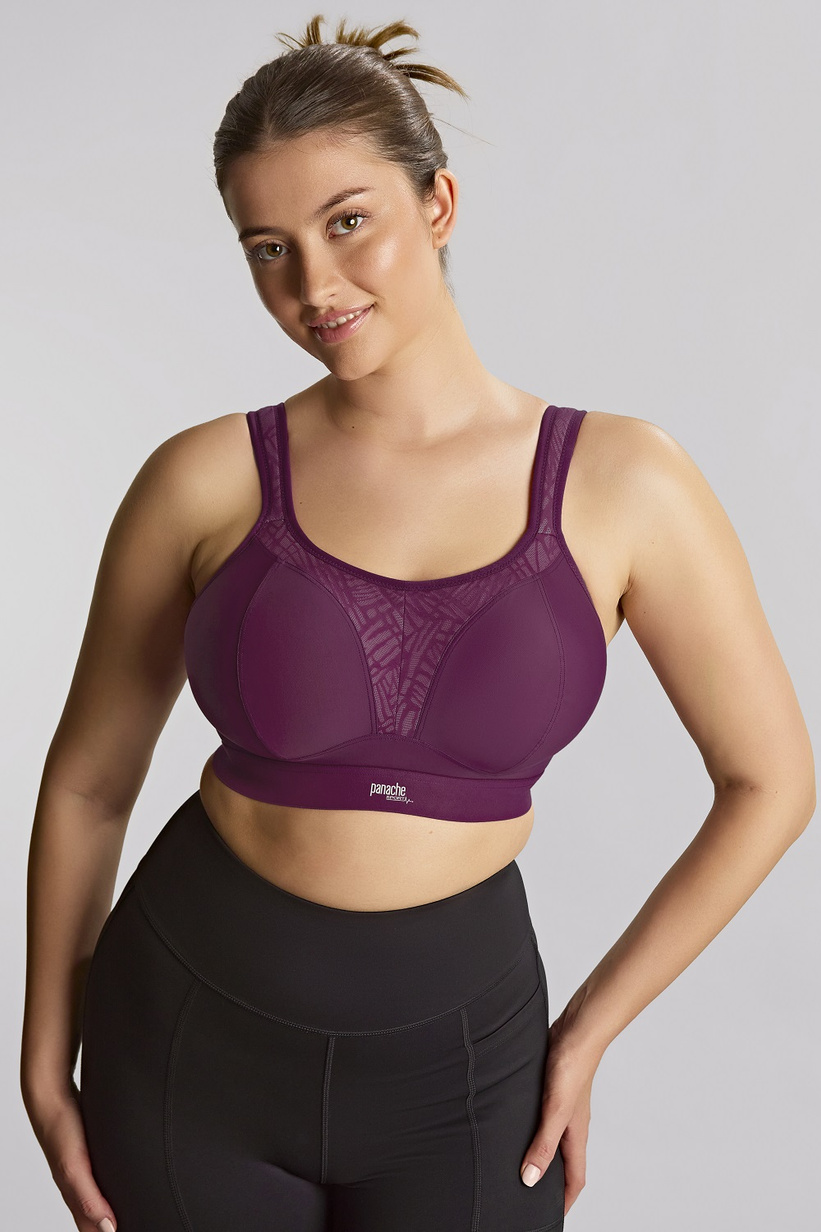 Biustonosz sportowy bezfiszbinowy Panache Sport BOUNDLESS 7341D Berry/Chalk