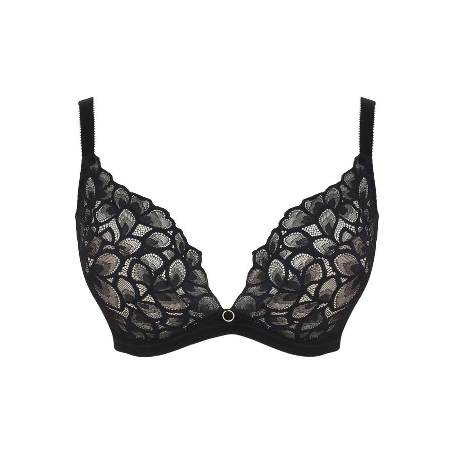 Biustonosz Panache ALLURE 10763 Demi Plunge Bra Black/Latte