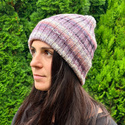 NELLI Handmade Merino Wool Beanie 15 Fioletowy Deszcz
