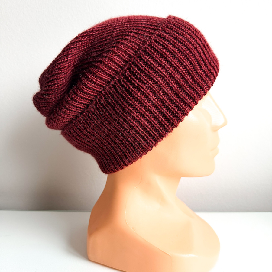 Czapka wywijana HELEN 100% Alpaka 9040 ostrokrzew