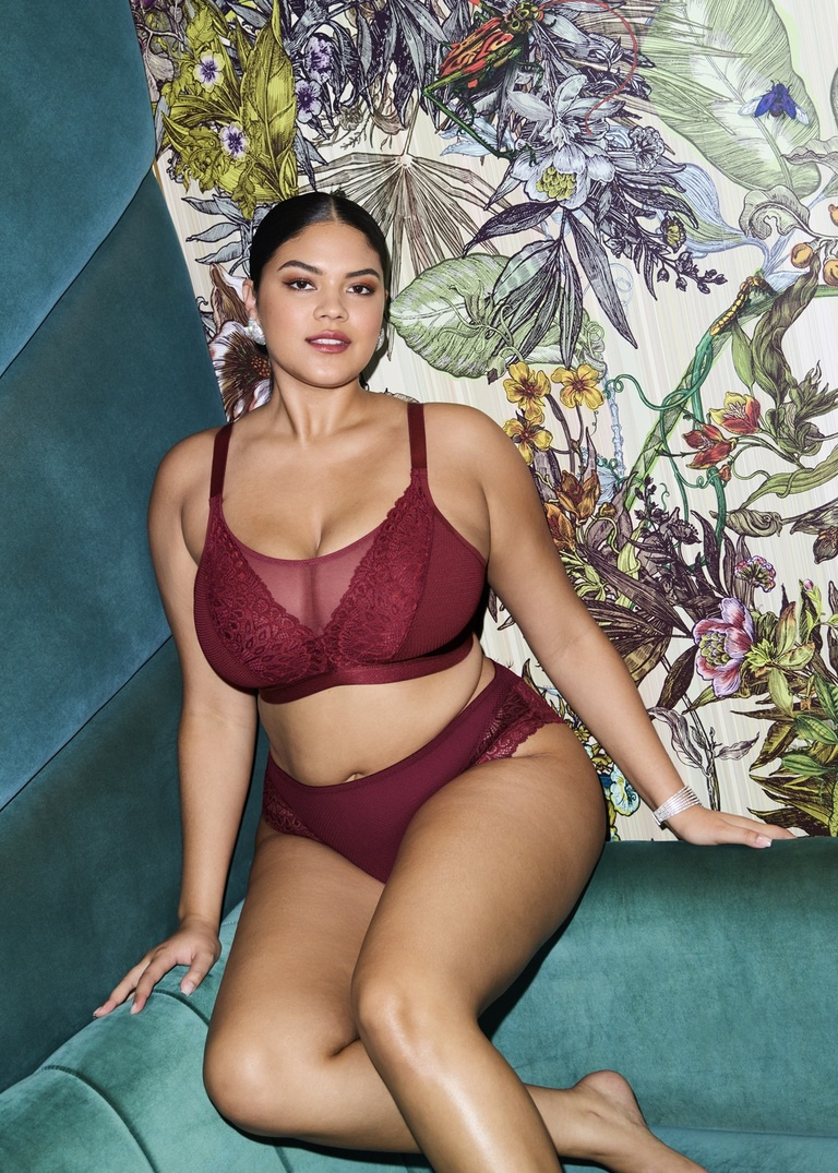 Biustonosz bezfiszbinowy Elomi TIERNIE EL303317TIB Non Wired Bralette Tibetan Red
