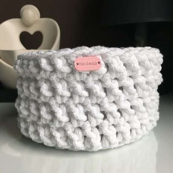 Koszyk ze sznurka bawełnianego bordowy 16x10 cm