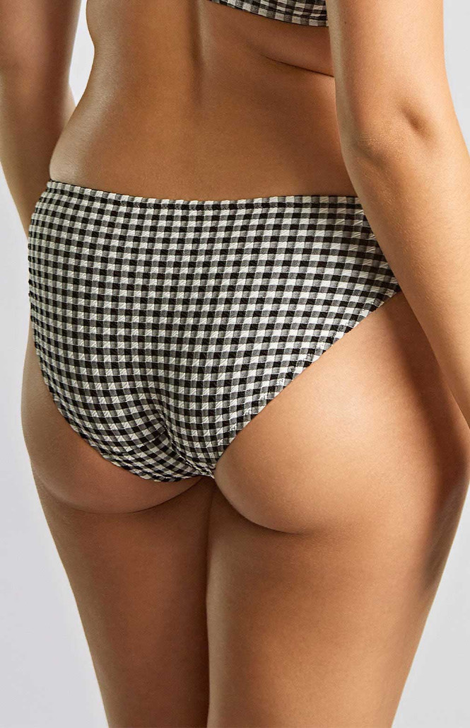 Figi kąpielowe Panache Swim BLACK GINGHAM SW1726D Classic Bikini Bottoms Black Gingham