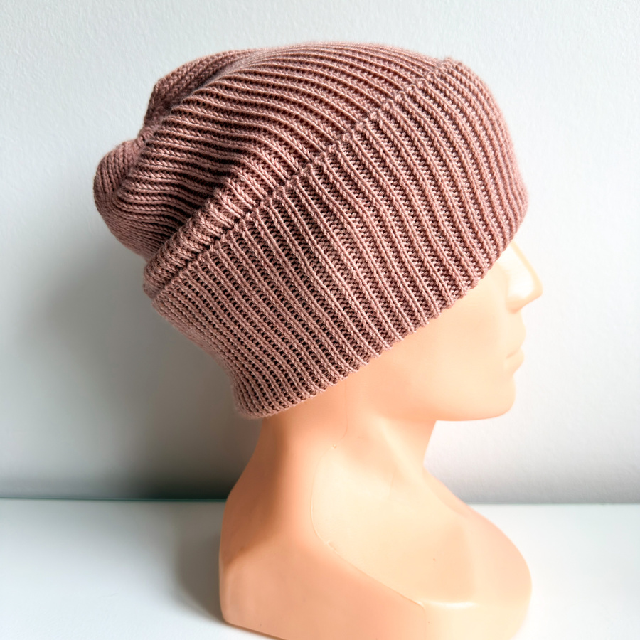 Beanie czapka z wełny merino VARELLA 100% Baby Merino 49 Pustynna Róża