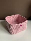 Ręcznie robiony Koszyk ze sznurka bawełnianego dno 25x25, wysokość 15 cm jasny szary 100