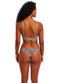 KOMPLET - Biustonosz Freya OFFBEAT DECADENCE AA402501GIN Uw Side Support Bra Grey / Pink + brazyliany (34DD + L)