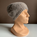 Ciepła czapka ręcznie robiona CHMURKA Alpaka 26 Beżowa
