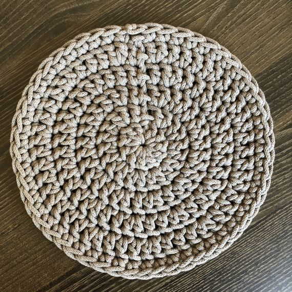 Sweterek, ocieplacz na świecę niebieskiPodkładka pod kubek ze sznurka bawełnianego 22 cm pomarańczowy