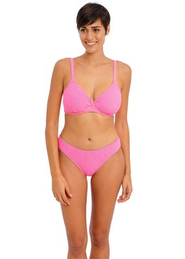 KOMPLET - Biustonosz kąpielowy Freya Swim AS203802SOB IBIZA WAVES Uw Plunge Bikini Top Sorbet (36FF) + figi AS203870SOB Bikini Brief (XL)