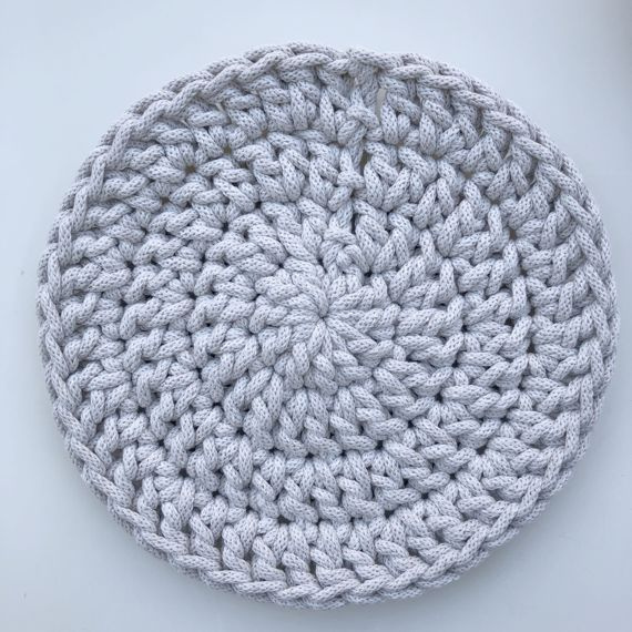 Podkładka pod kubek ze sznurka bawełnianego 22 cm krem